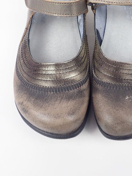 Naot Womens Sz 7/7.5 EU 38 Brown Gold Leather Kirei Mary Jane Shoes - Picture 2 of 12
